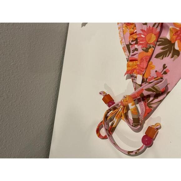 Aerie Floral Pink Bikini Bottoms with side ties- Size S NWT - Picture 2 of 5